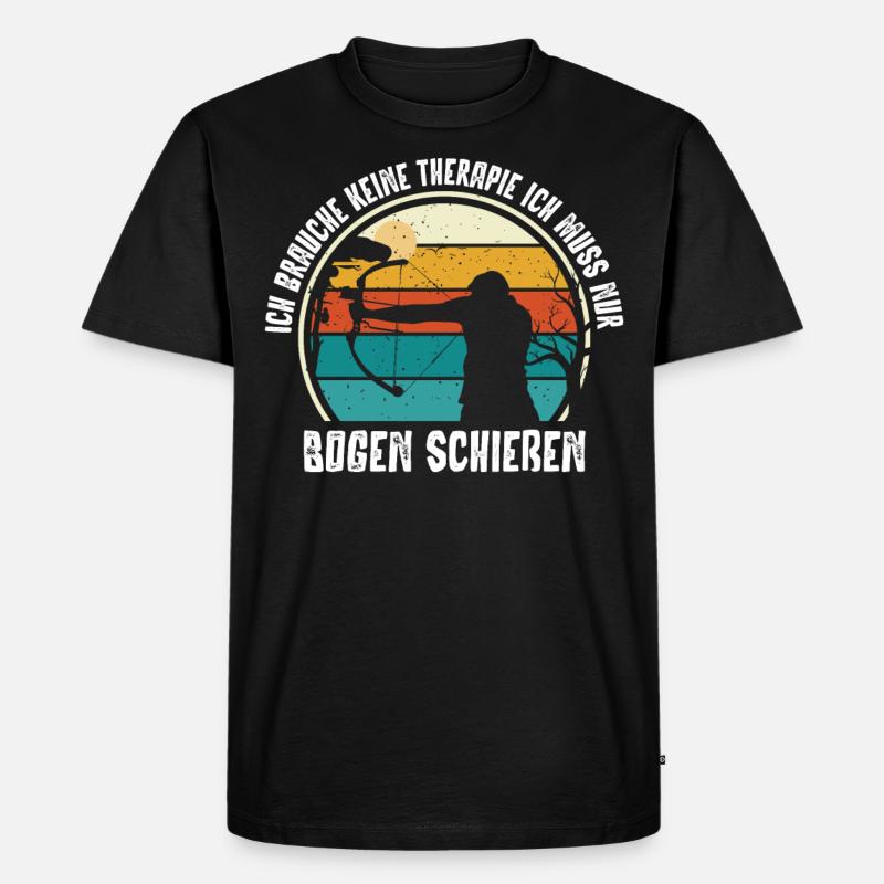 Bogenschießen, Archery, Langbogen, Compound - Männer Premium Bio T-Shirt - Schwarz