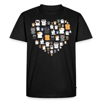 Races de chats, chats, chatons Amour - T-shirt Premium bio Homme - noir - Devant - Nico (187cm)