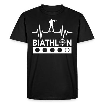 biathlon t-shirt biathlete - T-shirt Premium bio Homme - noir - Devant - Nico (187cm)