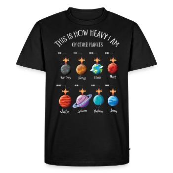 Planètes, univers, Dur Sur les planètes - T-shirt Premium bio Homme - noir - Devant - Nico (187cm)