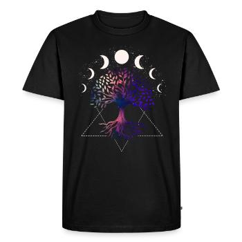 Moon Phases, Tree of Life - Men's Premium Organic T-Shirt - black - Front - Nico (187cm)