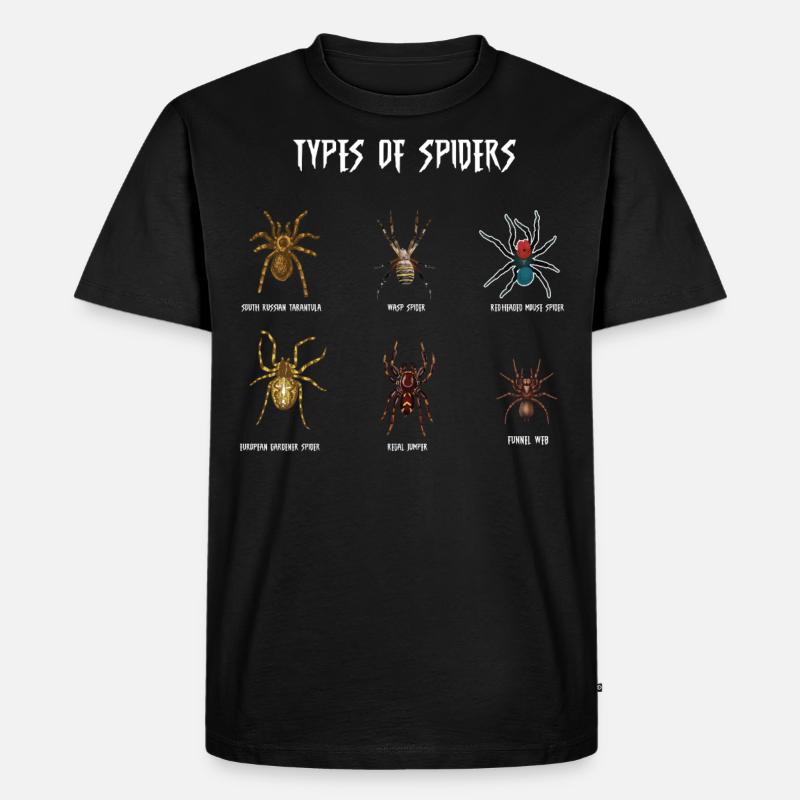 Arten Von Spinnen, Spinne - Männer Premium Bio T-Shirt - Schwarz