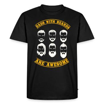 Les pères avec des barbes Sont fantastiques, Barbe, Barbu - T-shirt Premium bio Homme - noir - Devant - Nico (187cm)