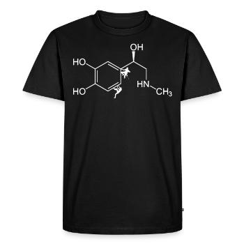 Adrénaline Formule chimique, alpinisme, randonnée - T-shirt Premium bio Homme - noir - Devant - Nico (187cm)