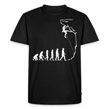 Evolution of climbing, bouldering, mountaineering - Men's Premium Organic T-Shirt - black - Front - Nico (187cm)