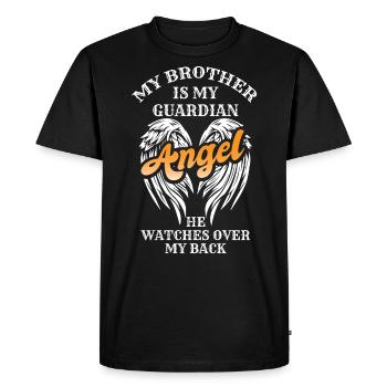 Frère Deuil, Frère Est Mon Ange Gardien - T-shirt Premium bio Homme - noir - Devant - Nico (187cm)
