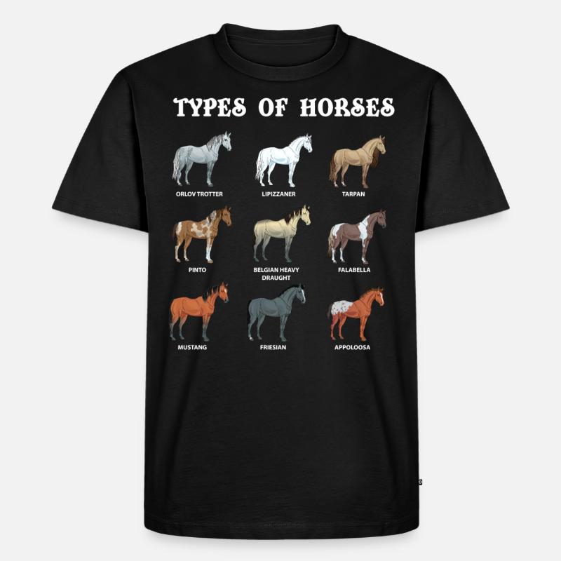 Arten Von Pferden, Pferd, Araber - Männer Premium Bio T-Shirt - Schwarz