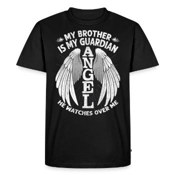 Mon frère Est Mon Guardian Ange, Frère DeUil - T-shirt Premium bio Homme - noir - Devant - Nico (187cm)