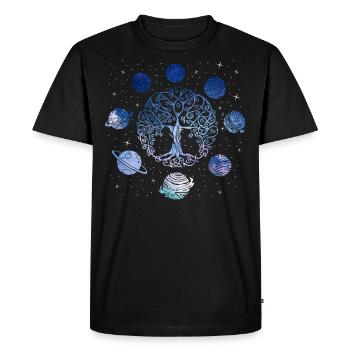 Arbre De Vie Et La Planète, Système Solaire - T-shirt Premium bio Homme - noir - Devant - Nico (187cm)