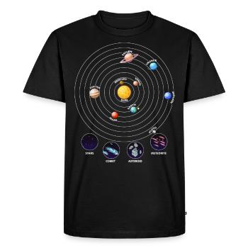 Solar system, planets, universe, astrology - Men's Premium Organic T-Shirt - black - Front - Nico (187cm)