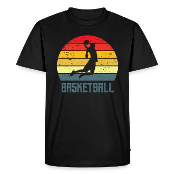 Basketball retro basketballer - T-shirt Premium bio Homme - noir - Devant - Nico (187cm)