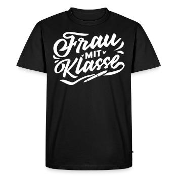 Woman with class, Children's School, Teacher - Men's Premium Organic T-Shirt - black - Front - Nico (187cm)
