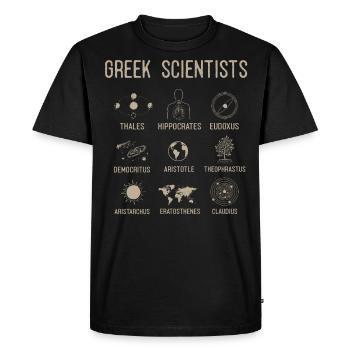 Greek Scientists, Greek - Men's Premium Organic T-Shirt - black - Front - Nico (187cm)