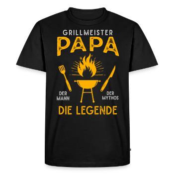 Le maître barbecue Papa, l’homme Le mythe La légende - T-shirt Premium bio Homme - noir - Devant - Nico (187cm)