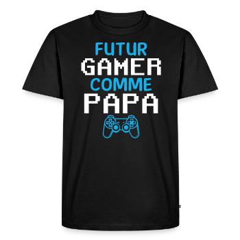 Geek future gamer as baby body daddy - Men's Premium Organic T-Shirt - black - Front - Nico (187cm)