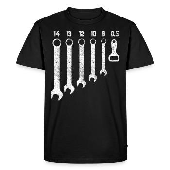 Mechanic Gift, Workshop, Beer Opener - Men's Premium Organic T-Shirt - black - Front - Nico (187cm)