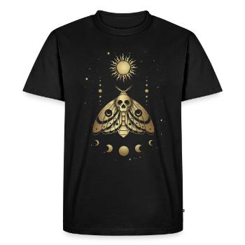 Moth, Moth, Moon Phases, Tarot - Men's Premium Organic T-Shirt - black - Front - Nico (187cm)