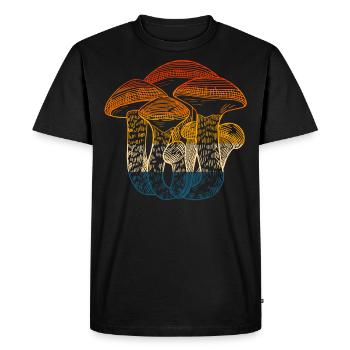 Retro Mushroom Mycology Wild Mushrooms - Men's Premium Organic T-Shirt - black - Front - Nico (187cm)