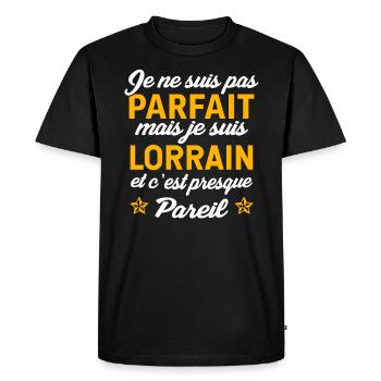 je suis lorrain cadeau lorrain - T-shirt Premium bio Homme - noir - Devant - Nico (187cm)