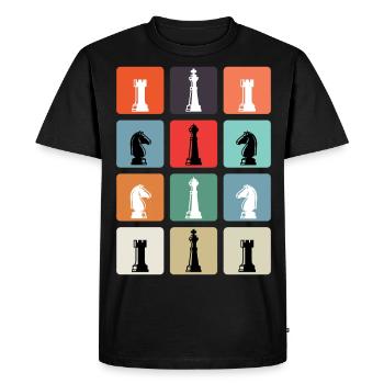 Pions vintage - T-shirt Premium bio Homme - noir - Devant - Nico (187cm)