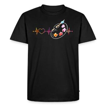 Paint palette brush artist painter gift - Men's Premium Organic T-Shirt - black - Front - Nico (187cm)