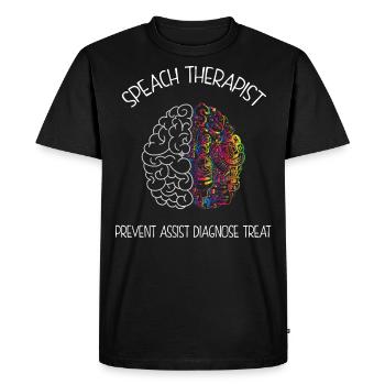 Cerveau d’un pathologiste linguistique Cadeau Langue - T-shirt Premium bio Homme - noir - Devant - Nico (187cm)