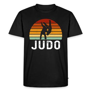 judo retro - Männer Premium Bio T-Shirt - Schwarz - Vorne - Nico (187cm)