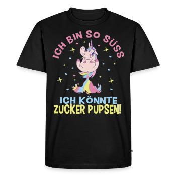 Licorne, drôle de sort Je suis si mignonne - T-shirt Premium bio Homme - noir - Devant - Nico (187cm)