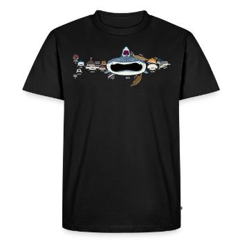 Requins, requins, requins - T-shirt Premium bio Homme - noir - Devant - Nico (187cm)