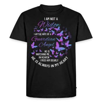 Widow, Huband Lost, Grief, Guardian Angel - Men's Premium Organic T-Shirt - black - Front - Nico (187cm)