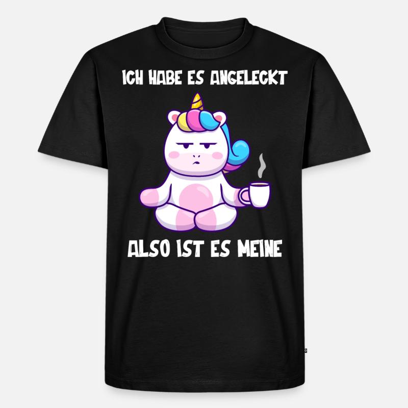Einhorn, Lustiger Einhörner Spruch - Männer Premium Bio T-Shirt - Schwarz