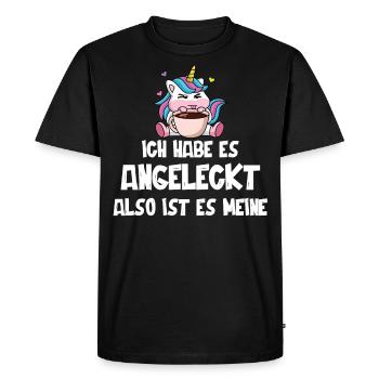 Einhorn, Lustiger Einhörner Spruch - Männer Premium Bio T-Shirt - Schwarz - Vorne - Nico (187cm)