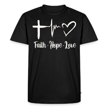 Verse biblique, Dieu chrétien, prière - T-shirt Premium bio Homme - noir - Devant - Nico (187cm)
