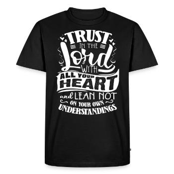 Verse biblique, Dieu chrétien, prière - T-shirt Premium bio Homme - noir - Devant - Nico (187cm)