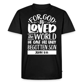 Verse biblique, Dieu chrétien, prière - T-shirt Premium bio Homme - noir - Devant - Nico (187cm)
