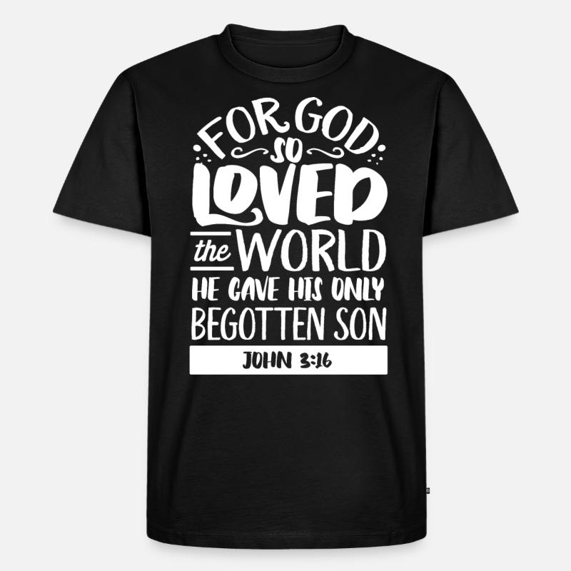 Bibelvers, Christlicher Gott, Gebetspsalm - Männer Premium Bio T-Shirt - Schwarz
