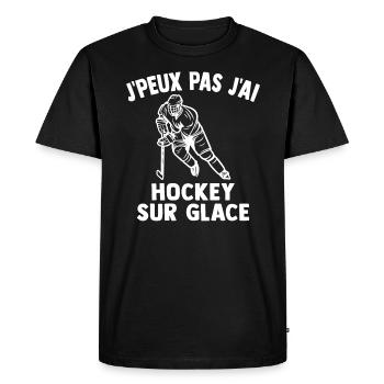 j'peux pas j'ai hockey sur glace - T-shirt Premium bio Homme - noir - Devant - Nico (187cm)