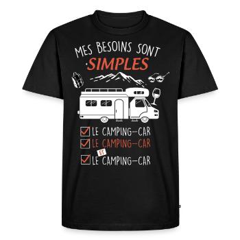 Camping-car passionné de camping-car - T-shirt Premium bio Homme - noir - Devant - Nico (187cm)