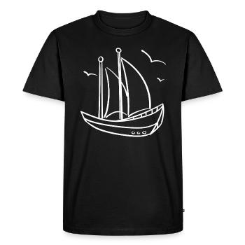 bateau à voile croquis - T-shirt Premium bio Homme - noir - Devant - Nico (187cm)