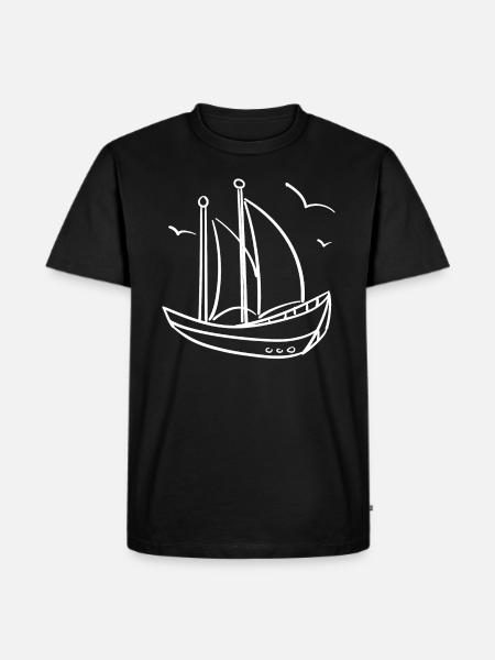 sailing boat sketch - Men's Premium Organic T-Shirt - black