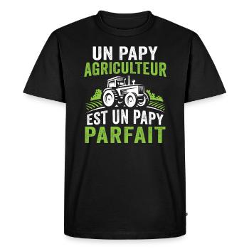Un papy agriculteur est un papy parfait - T-shirt Premium bio Homme - noir - Devant - Nico (187cm)