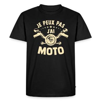 je peux pas j ai moto cadeau motard - T-shirt Premium bio Homme - noir - Devant - Nico (187cm)