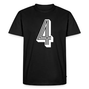 4 ans numéro maillot 4 - T-shirt Premium bio Homme - noir - Devant - Nico (187cm)