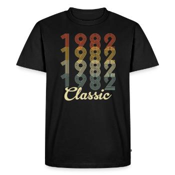 classic 1982 made in 1982 - Men's Premium Organic T-Shirt - black - Front - Nico (187cm)