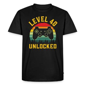 Level 40 unlocked t-shirt level 40 complete - Men's Premium Organic T-Shirt - black - Front - Nico (187cm)