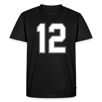 12 years old jersey number 12 - Men's Premium Organic T-Shirt - black - Front - Nico (187cm)