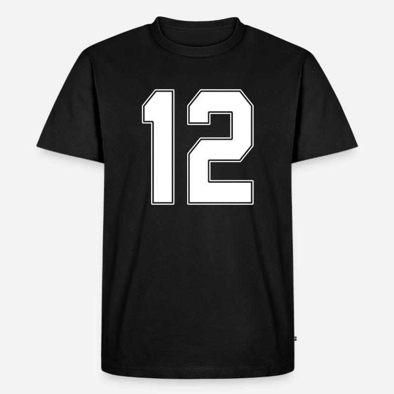 12 Jahre Trikotnummer 12 - Männer Premium Bio T-Shirt - Schwarz