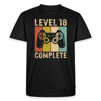 Level 18 Complete t-shirt gamer 18 - Men's Premium Organic T-Shirt - black - Front - Nico (187cm)