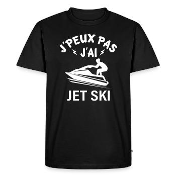 J'peux pas j'ai jet ski - T-shirt Premium bio Homme - noir - Devant - Nico (187cm)