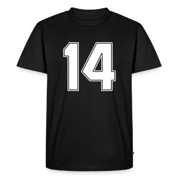 14 years old jersey number 14 - Men's Premium Organic T-Shirt - black - Front - Nico (187cm)